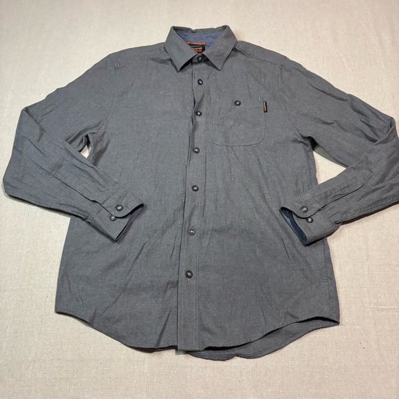 NWT Timberland Pro Original Fit Shirt Men’s Small Gray Button Up Long Sleeve - Picture 2 of 5